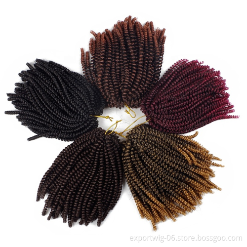 8 Inch 110g Crochet Braid Passion Twist Hair Synthetic Curly Spring Twist Crochet Braid Hair Extension for Black Women
